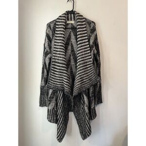 ANTHROPOLOGIE STARING AT STARS SIZE SMALL CHUNKY KNIT OPEN WATERFALL CARDIGAN